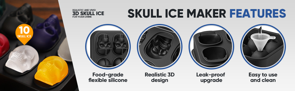 Skull Ice Maker Features.