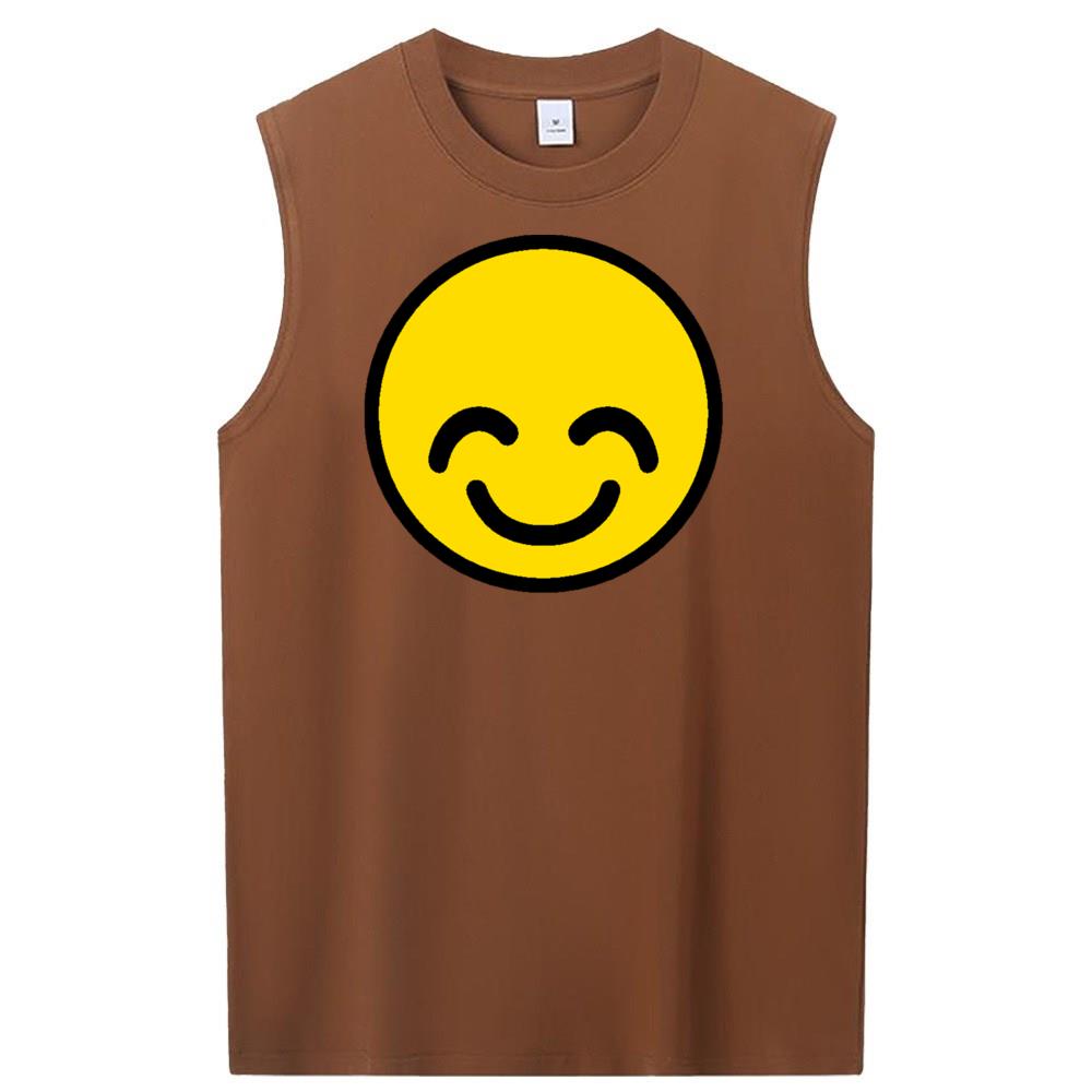 [Personalized] Emoji. cotton Sleeveless t-shirts 1/2 DTG print  Unisex