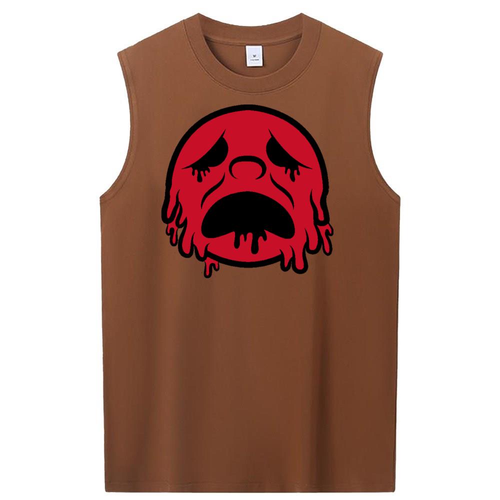 [Personalized] Emoji. cotton Sleeveless t-shirts 1/2 DTG print  Unisex