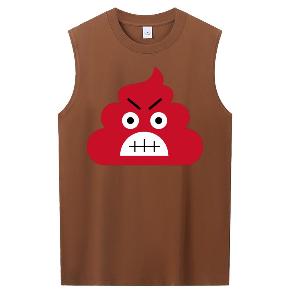 [Personalized] Emoji. cotton Sleeveless t-shirts 1/2 DTG print  Unisex