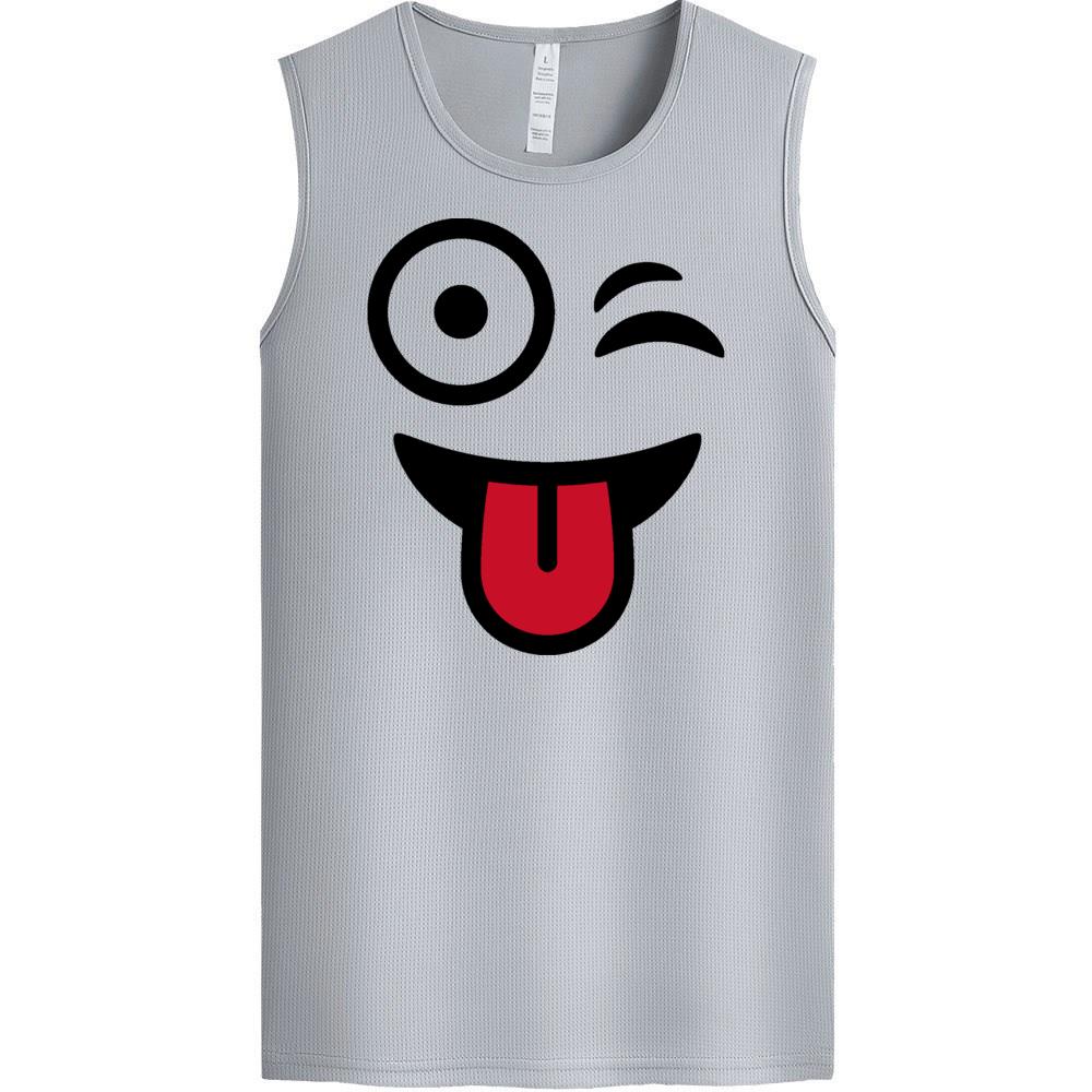 [Personalized] Emoji. quick-dry Sleeveless  1/2 DTG print   Unisex