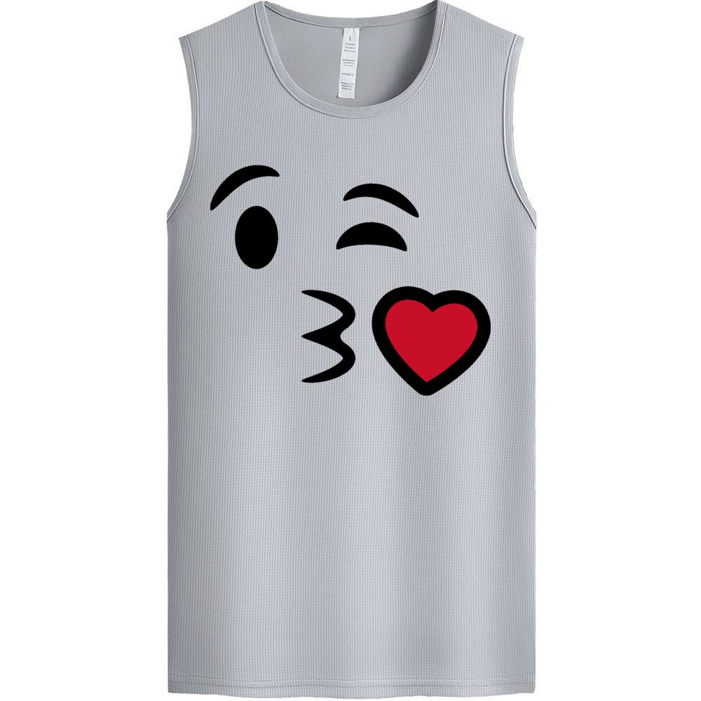 [Personalized] Emoji. quick-dry Sleeveless  1/2 DTG print   Unisex