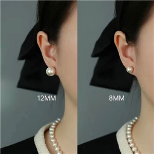 Natural pearl earrings high-end earrings female 925 silver needle sterling silver retro pearl earrings wholesale simple jewelry