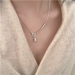 Color galaxy~925 silver luck pearl necklace female butterfly indifferent light luxury flash diamond ins style niche clavicle chain