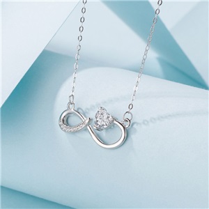 s925 sterling silver infinite love fashion necklace niche design light luxury love all-match pendant clavicle chain female