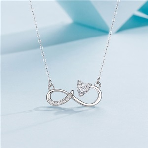 s925 sterling silver infinite love fashion necklace niche design light luxury love all-match pendant clavicle chain female