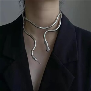 Niche personality winding snake-shaped necklace Europe and the United States ins cold style niche design sense hot girl dark collar male and female