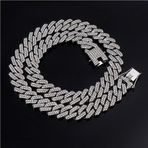 sources 14mm rhombus full diamond fashion hip-hop chain Cuban necklace