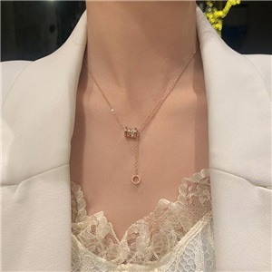 Titanium steel non-fading small waist light luxury necklace women's 2023 net red small crowd advanced design sense neck chain collarbone chain