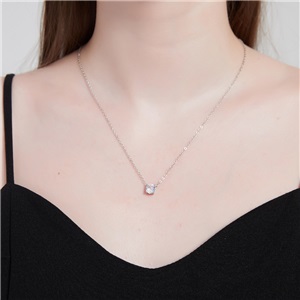 18K Gold Plated Crystal Solitaire 2 Carat (8mm) CZ Dainty Choker Necklace