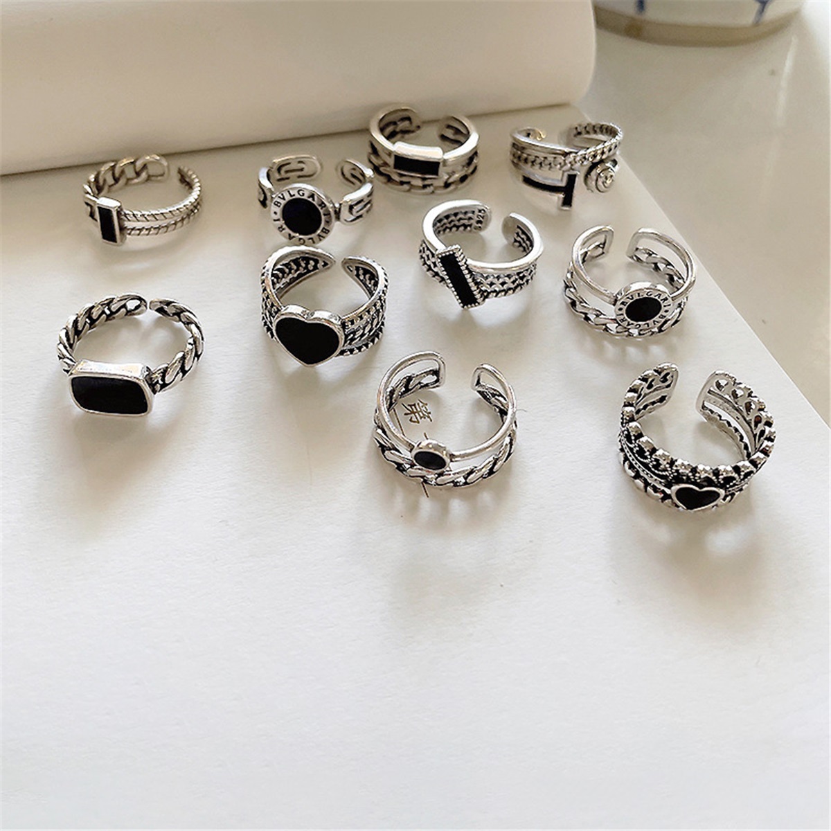 925 silver ring does not fade niche opening retro gourmet finger love sterling silver jewelry ins ring 