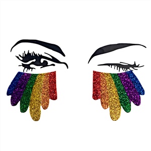 Rainbow Color Eye Glitter Patch Breast Patch