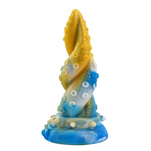 Tentacles Silicone Big Dildo Anal Plug For Women Gold And Blue