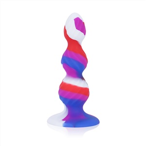 Colorful Silicone Anal Plug With Suction Cup For Adult