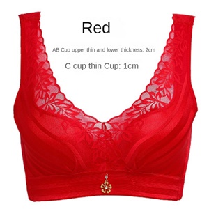 Lace beautiful back breathable gathered small chest side breast adjustment sexy no steel ring underwear women's bra