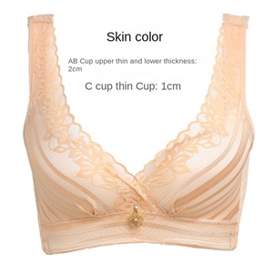 Lace beautiful back breathable gathered small chest side breast adjustment sexy no steel ring underwear women's bra