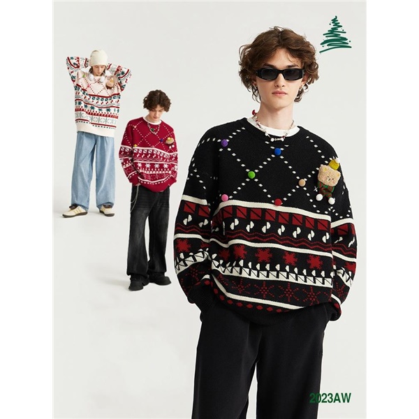 Large Christmas Pullover Sweater Autum/Winter Loose Casual Knitted Sweater Unisex