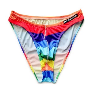 Rainbow Color Men's Underwear Sexy Seduction T-shaped Low Rise Sexy Polyester Monog