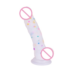 Rainbow Particles Silicon Penis Female Simulation Penis