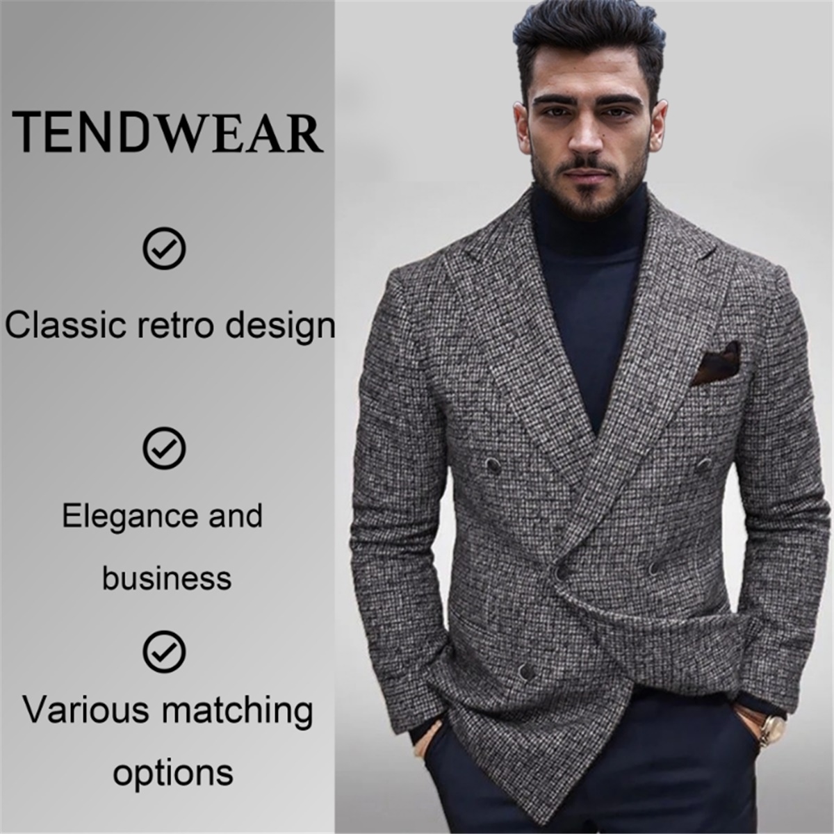 Double Breasted Lapel Casual Blazer