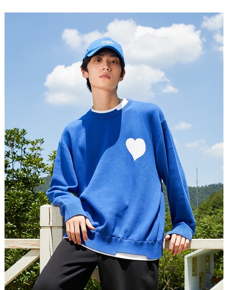 Men's Fall/Winter Sweater Round Neck Loose Top Fashion Knitted Sweater