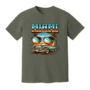 Enjoy Miami Vacation Urlaub Strand Beach Palm Trees Palmen  DTG pure cotton t-shirts
