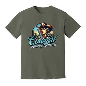 Wild Like The West Vintage Western Cowgirl  DTG pure cotton t-shirts