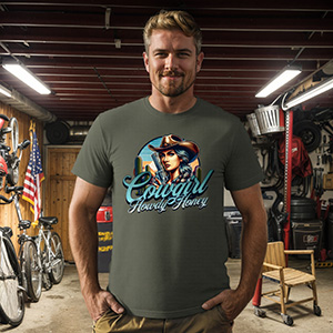 Wild Like The West Vintage Western Cowgirl  DTG pure cotton t-shirts