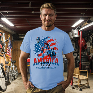 America Land Of The Free  DTG pure cotton t-shirts