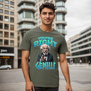 You are Genius T-Shirt Design Albert Einstein   DTG pure cotton t-shirts