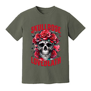 Skull Rose Love Death  DTG pure cotton t-shirts