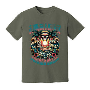 Sunrise Highway Summer Break  DTG pure cotton t-shirts