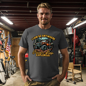 Never Stop Exploring  DTG pure cotton t-shirts