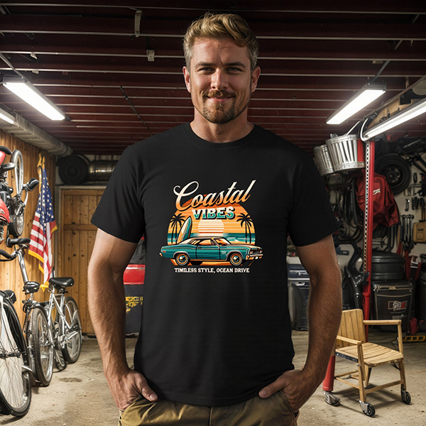 Ocean Drive coastal vibes  DTG pure cotton t-shirts