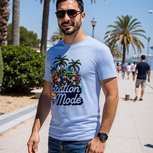 Colorful Vacation  DTG pure cotton t-shirts