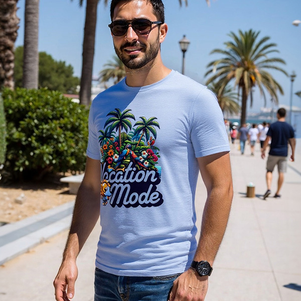 Colorful Vacation  DTG pure cotton t-shirts