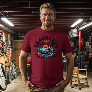 Sea Breeze Camiseta Masculina Summer Surf  DTG pure cotton t-shirts