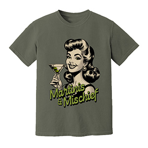 Martinis mischief  DTG pure cotton t-shirts