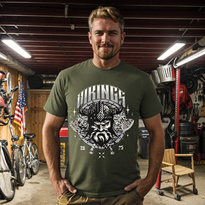 Vikings print   DTG pure cotton t-shirts