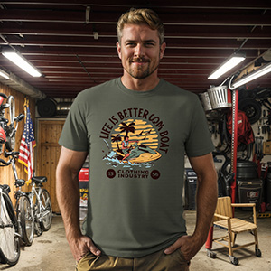 Life is better on a boat  DTG pure cotton t-shirts