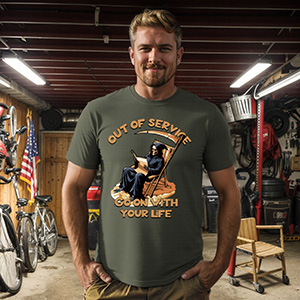 Death Out of Service Go on with your life  DTG pure cotton t-shirts