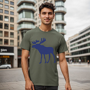 Moose print  DTG pure cotton t-shirts