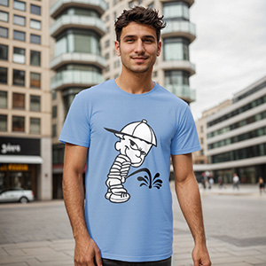 boy pissing  DTG pure cotton t-shirts