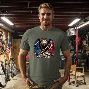 Eagle Mullet Merica USA American Flag  DTG pure cotton t-shirts