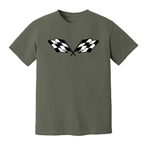 checkered flags  DTG pure cotton t-shirts