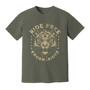 Ride Free Born Ride Tiger DTG pure cotton t-shirts
