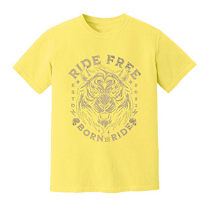 Ride Free Born Ride Tiger DTG pure cotton t-shirts