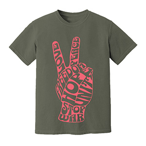 stop war freedom Peace Hand Gesture DTG pure cotton t-shirts