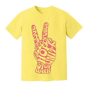 stop war freedom Peace Hand Gesture DTG pure cotton t-shirts