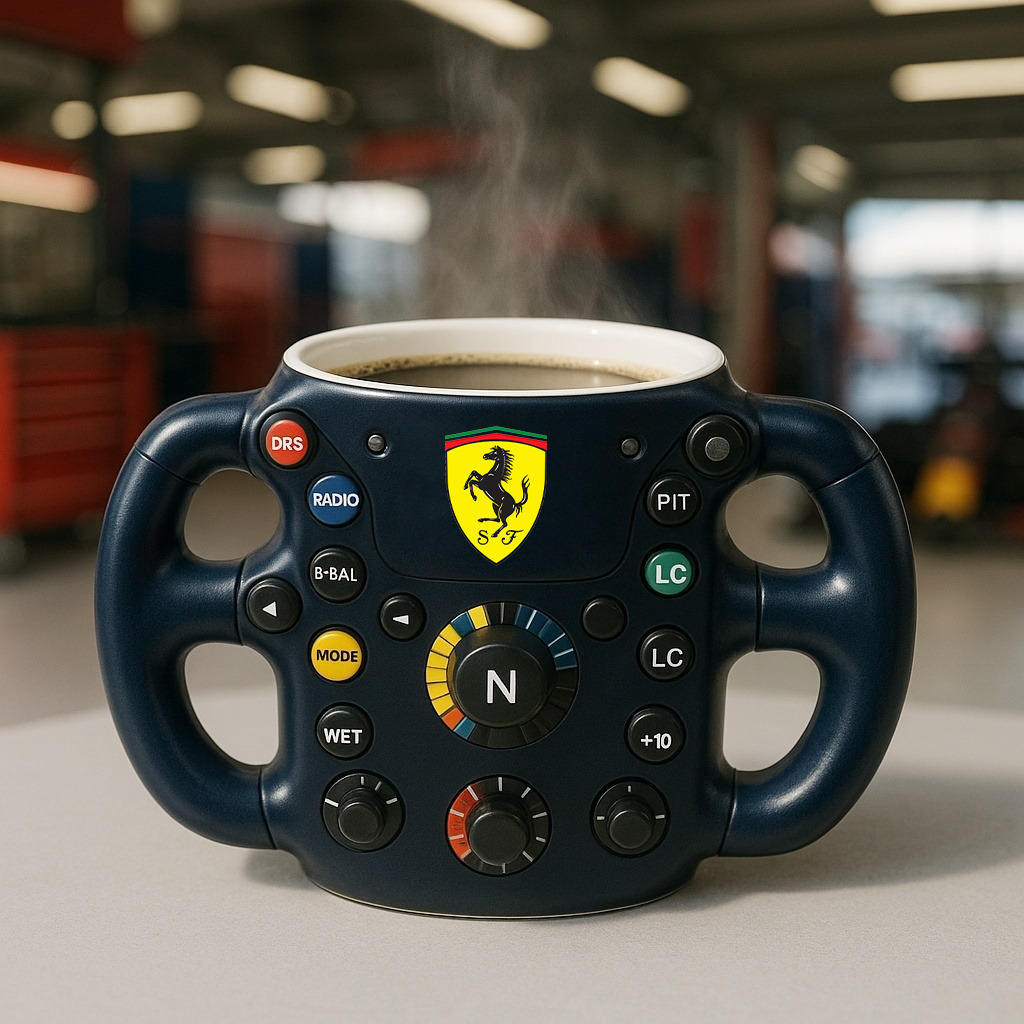 F1 Steering Wheel Mug – Performance Design for Racing Fans【Dark blue】